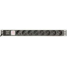 Gembird Listwa zasilająca rack (PDU), 8 gniazd typ Schuko, 1U, 10A, wtyk C14 3m