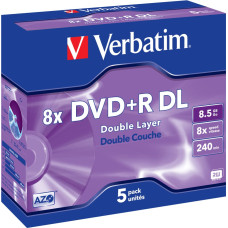 Verbatim DVD+R (8x) 8.5GB DoubleLayer 5P JC 43541