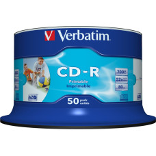 Verbatim CD-R 52x 700MB 50P CB Printable 43438