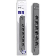 Qoltec Surge protector 6 sockets, 2xUSB, 1.8m