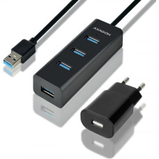 Axagon Charging Hub HUE-S2BP 4x USB 3.2 Gen 1, 1.2m Cable, MicroUSB Charging, Incl. AC Adapter