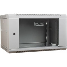 Digitus Wall mount cabinet 19 6U 368/600/450mm, glass door, grey (RAL 7035)