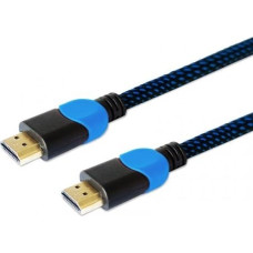 Savio Cable HDMI GCL-05 3m, v2.0, braid blue