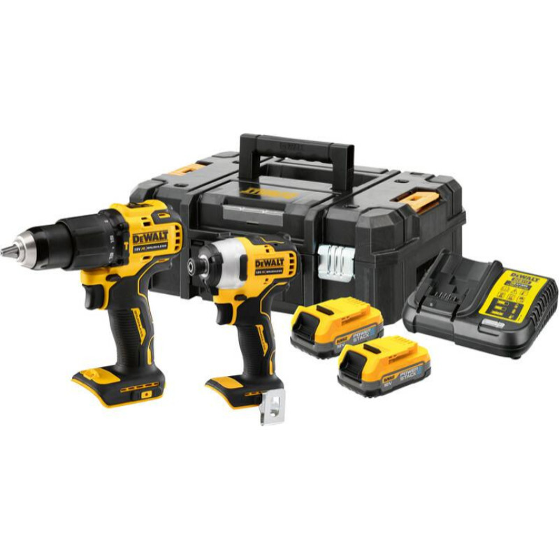 Dewalt ZESTAW COMBO 18V WKRĘTARKA UDAROWA DCD709 + ZAKRĘTARKA DCF809 2x1,7Ah POWERSTACK DCK2062E2T