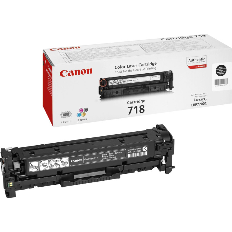 Canon CRG-718 Bk tonera kārtridžs 1 pcs Oriģināls Melns