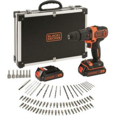 Black+Decker WIERTARKO-WKRĘTARKA UDAROWA 18V 2x1,5Ah + 80szt. AKCESORIA