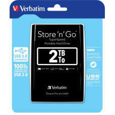 Verbatim Store 'n' Go ārējais cietais disks 2,05 TB 5400 RPM Micro-USB B 3.2 Gen 1 (3.1 Gen 1) Melns