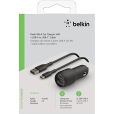 Belkin USB-A Car Charger 24W 1m USB-C Cable sw. CCE001bt1MBK