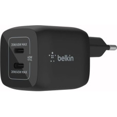 Belkin Dual USB-C GaN Wall Charger with PPS 45W black