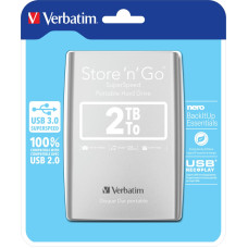 Verbatim Store 'n' Go ārējais cietais disks 2,05 TB 5400 RPM Micro-USB B 3.2 Gen 1 (3.1 Gen 1) Sudrabs