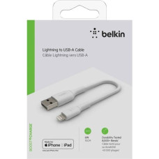 Belkin Lightning Cable 15cm, PVC, white, mfi cert.