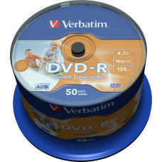 Verbatim Verb DVD-R 16x 4.7GB 50P CB Printable 4353