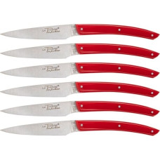 Laguiole Jean Dubost Laguiole 6 pcs. Knife Set, Acrylic Red