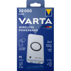 Varta 57909 101 111 ārējais akumulators Litija polimērs (LiPo) 20000 mAh Bezvadu lādēšana Balts