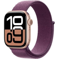 Apple Watch Series 10 GPS 42 mm Rose Gold Aluminium Case with Plum Sport Loop