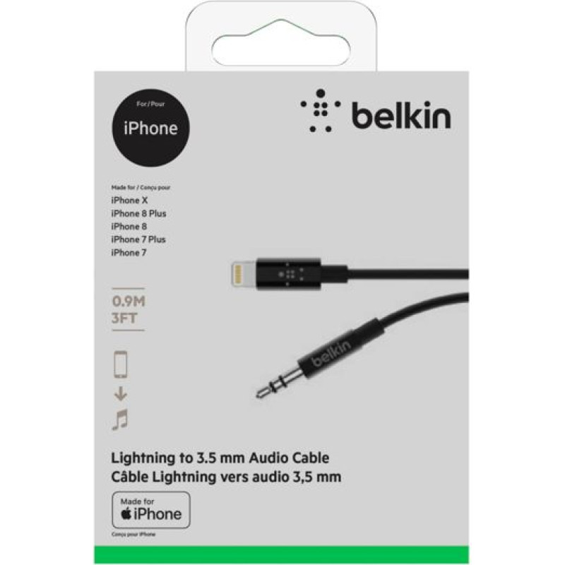 Belkin MIXIT Lightning to 3,5mm AUX Cable 0,9m AV10172bt03-BLK