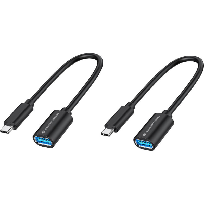 Conceptronic ABBY11B USB kabelis USB 3.2 Gen 1 (3.1 Gen 1) 0,2 m USB C USB A Melns