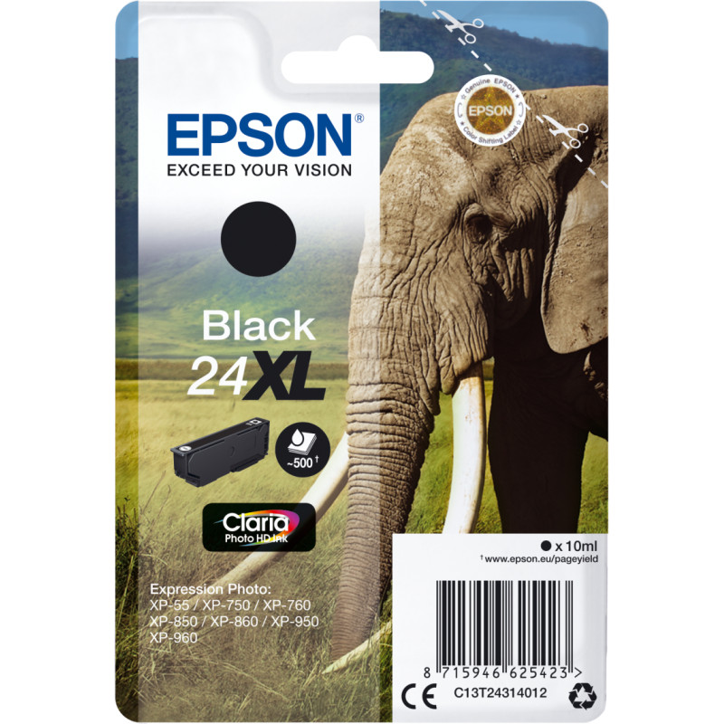 Epson Elephant C13T24314012 tintes kārtridžs 1 pcs Oriģināls Augsta (XL) produktivitāte Melns