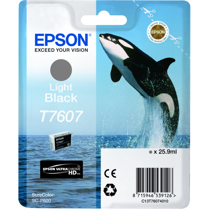 Epson T7607 tintes kārtridžs 1 pcs Oriģināls Gaiši melns