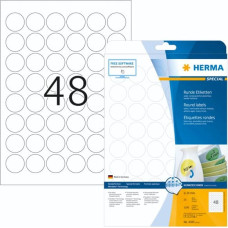 Herma Round Labels 30mm white 25 Sheets 1200 pcs.  4387