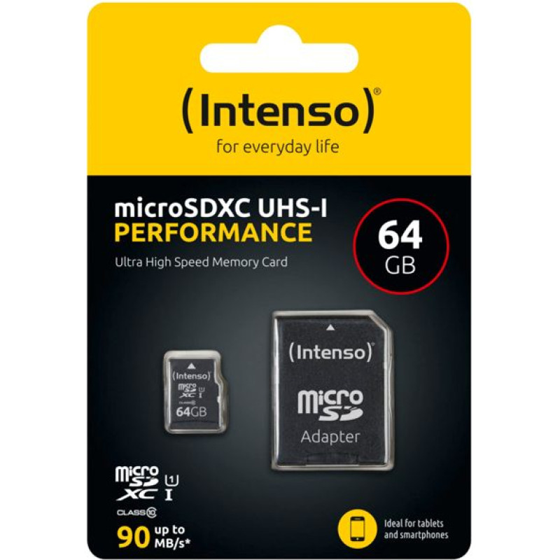 Intenso microSDXC           64GB Class 10 UHS-I U1 Performance