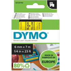 Dymo D1 6mm Black/Yellow labels 43618