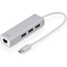 Digitus USB Typ-C 3.0 3-Port Hub with Gigabit Ethernet   DA-70255