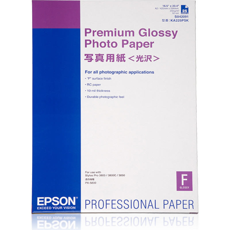 Epson Premium Glossy Photo Paper, DIN A2, 250g/m², 25 sheets