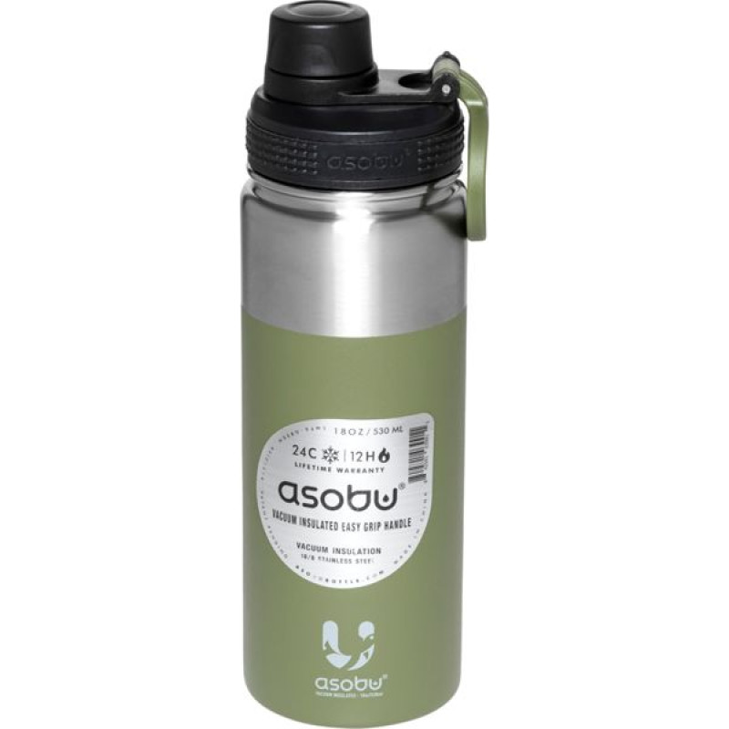 Asobu Alpine Flask Bottle Green,  0.53 L