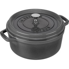 Staub Round Cocotte, 24cm cast iron, graphite grey