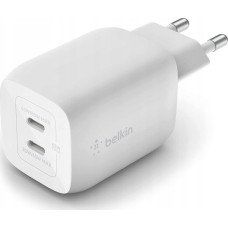Belkin BOOST Charger 2xUSB-C 65W Charg.PD 3.0 PPS wt. WCH013vfWH