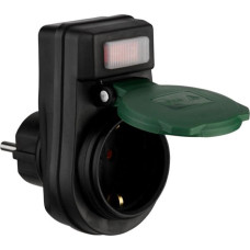 REV Adapter w. switch IP44 black-green