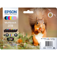 Epson Squirrel C13T37884010 tintes kārtridžs 1 pcs Oriģināls Standarta produktivitāte Melns, Tirkīzzils, Gaiši Tirkīzzila, Fuksīns, Gaiši Fuksīna, Dzeltens