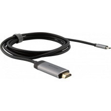 Verbatim 49144 video kabeļu aksesuārs 1,5 m USB Veids-C HDMI Melns, Sudrabs