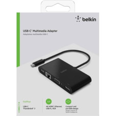 Belkin USB-C Multimedia Adapter GBE,HDMI,VGA,US