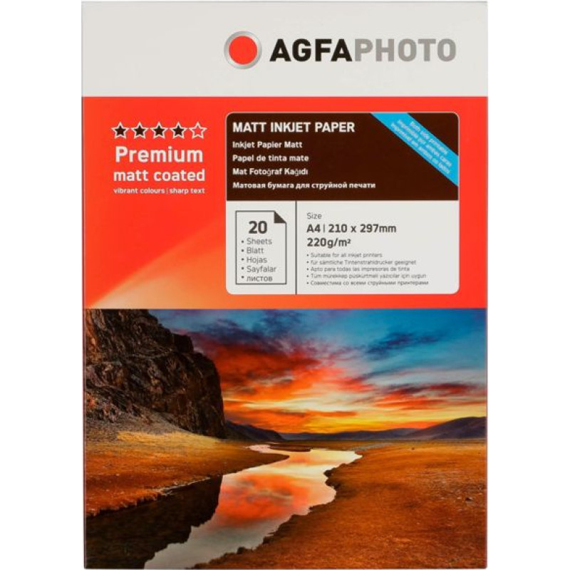 Agfaphoto Premium Double Side Matt-Coated 220 g A 4 20 Sheets