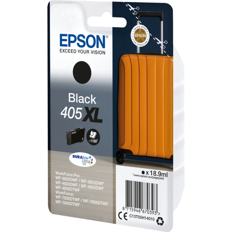 Epson 405XL DURABrite Ultra Ink tintes kārtridžs 1 pcs Oriģināls Augsta (XL) produktivitāte Melns