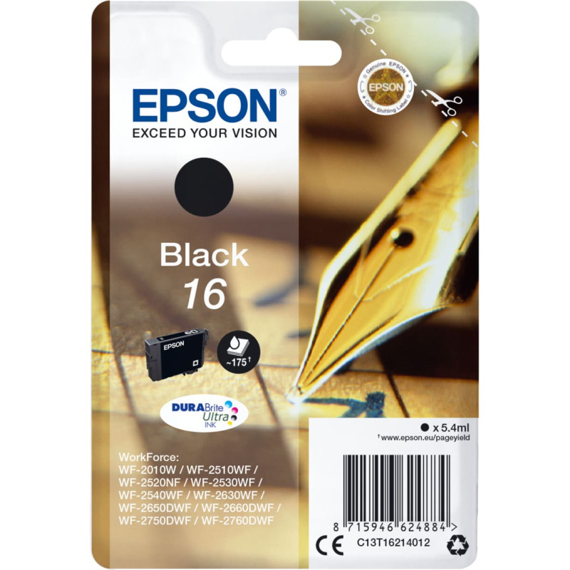 Epson ink cartridge black DURABrite Ultra T 162     T 1621