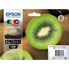 Epson Kiwi 202 tintes kārtridžs 1 pcs Oriģināls Standarta produktivitāte Melns, Foto melns, Tirkīzzils, Fuksīns, Dzeltens