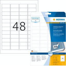 Herma Removable Labels 45,7x21,2 25 Sheets DIN A4 1200 pcs. 4346