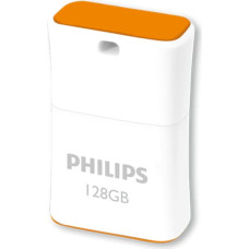 Philips Pico USB zibatmiņa 128 GB USB Type-A 2.0 Oranžs, Balts