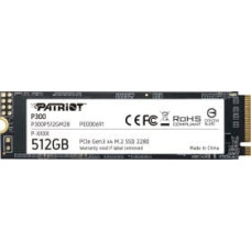 Patriot SSD|PATRIOT|P300|512GB|M.2|PCIE|NVMe|3D NAND|Write speed 1200 MBytes/sec|Read speed 1700 MBytes/sec|3.8mm|TBW 240 TB|P300P512GM28