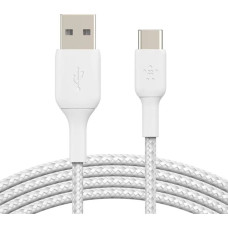 Belkin USB-C/USB-A Cable 3m braided, white CAB002bt3MWH