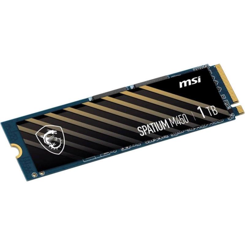 MSI SSD|MSI|SPATIUM M450|1TB|M.2|PCIe Gen4|NVMe|3D NAND|Write speed 3000 MBytes/sec|Read speed 3600 MBytes/sec|2.15mm|TBW 600 TB|MTBF 1500000 hours|S78-440L980-P83