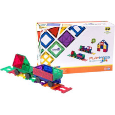 Playmags Magnetic tiles 3D Train Playmags 153 - 50 pcs set