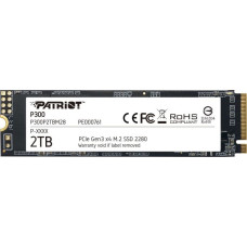 Patriot SSD|PATRIOT|P300|2TB|M.2|PCIE|NVMe|QLC|Write speed 1650 MBytes/sec|Read speed 2100 MBytes/sec|3.8mm|TBW 960 TB|P300P2TBM28