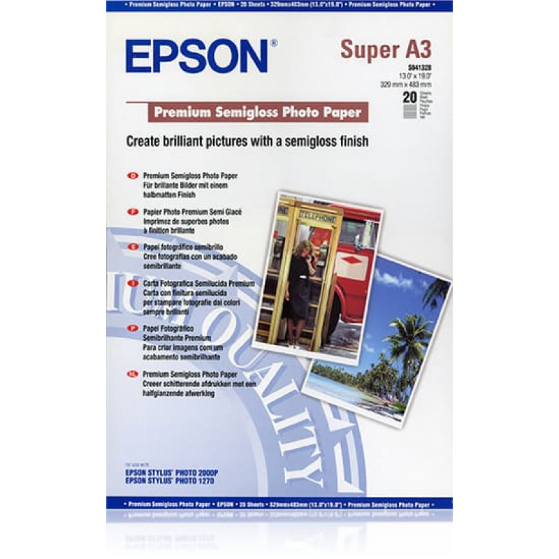 Epson Premium Semigloss Photo A3+, 20 Sheet, 251g   S041328