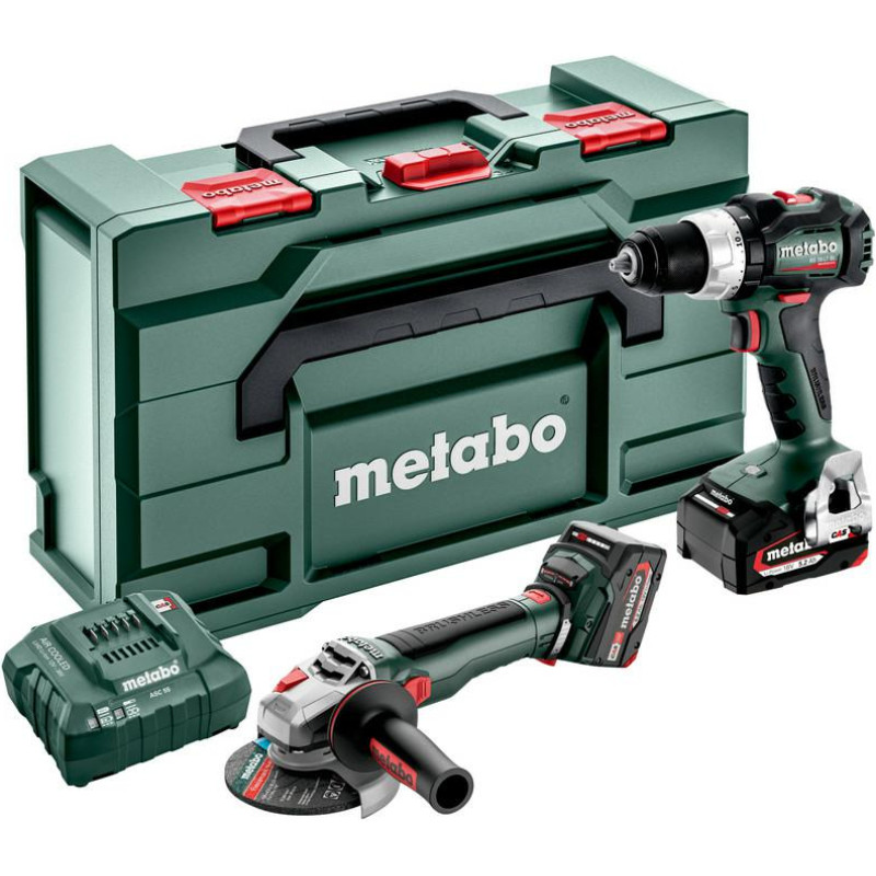 Metabo .ZESTAW COMBO 18V 2.9.4 (BS 18 LT BL + WB 18 LT BL 11-125 QUICK) 2x5,2Ah METABOX