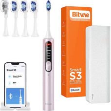 Bitvae Sonic toothbrush with app, tips set and travel etui S3 (pink)