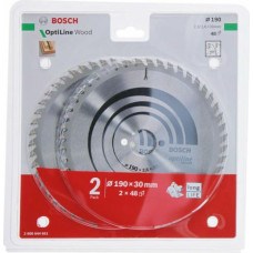 Bosch CIRCULAR SAW OPTILINE TWINPACK FOR WOOD 190X2,6/1,6X30X48T